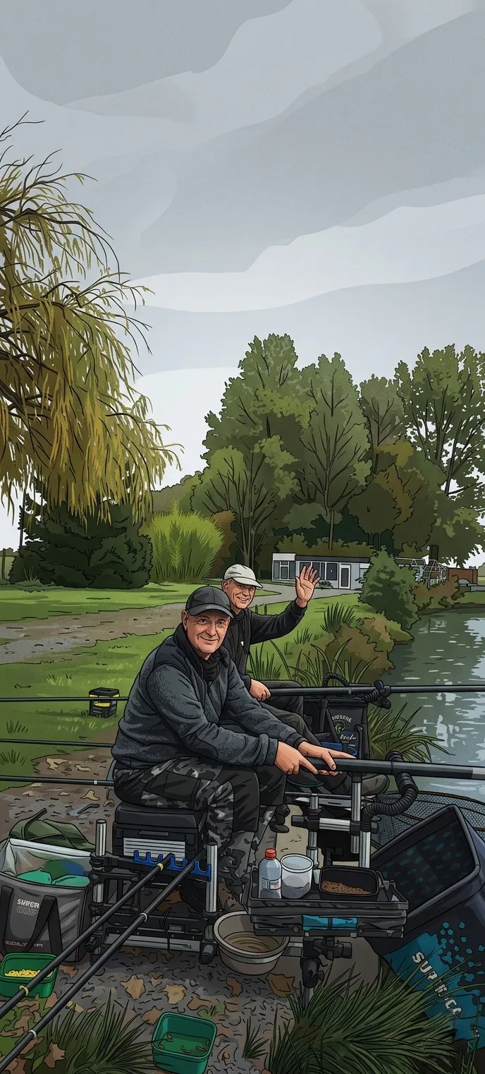 Reflet sur l'eau de l'étang de pêche en Wallonie